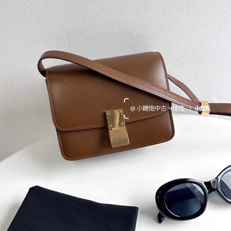 Celine • Box 焦糖棕金釦 豆腐包-2