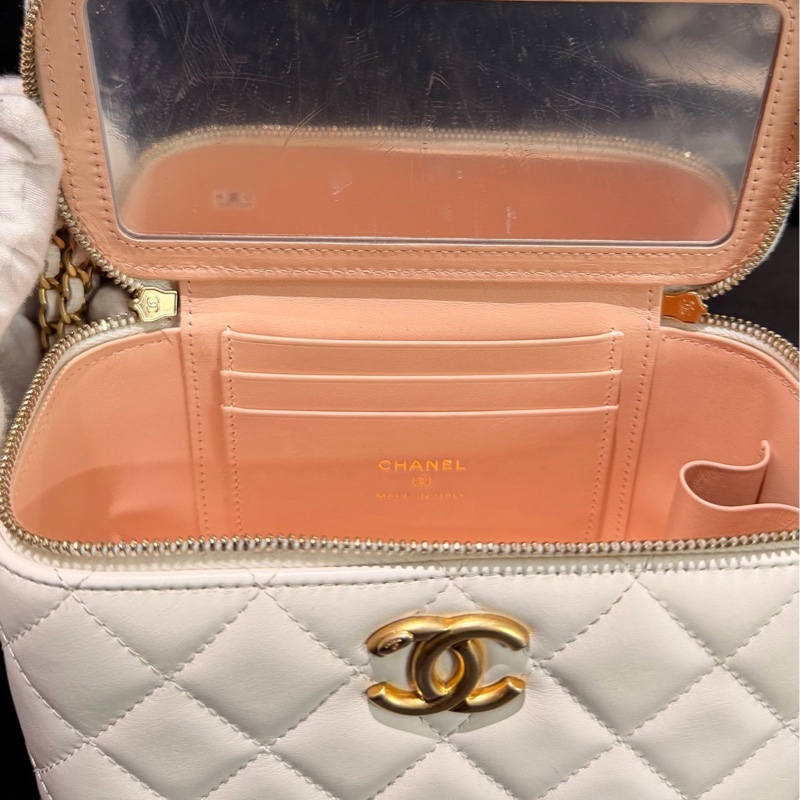 【97新 ✨ 全網最低價！】 Chanel 24C白金 雙金珠 盒子 芯片款16cm (下單前先詢問庫存❗️❗️）-14