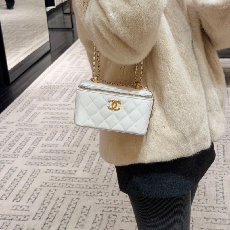 【97新 ✨ 全網最低價！】 Chanel 24C白金 雙金珠 盒子 芯片款16cm (下單前先詢問庫存❗️❗️）-1