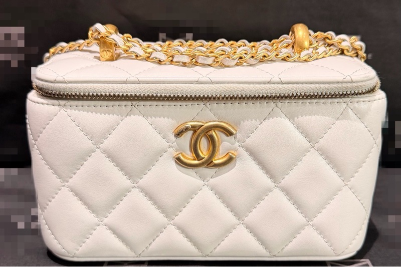 【97新 ✨ 全網最低價！】 Chanel 24C白金 雙金珠 盒子 芯片款16cm (下單前先詢問庫存❗️❗️）-2