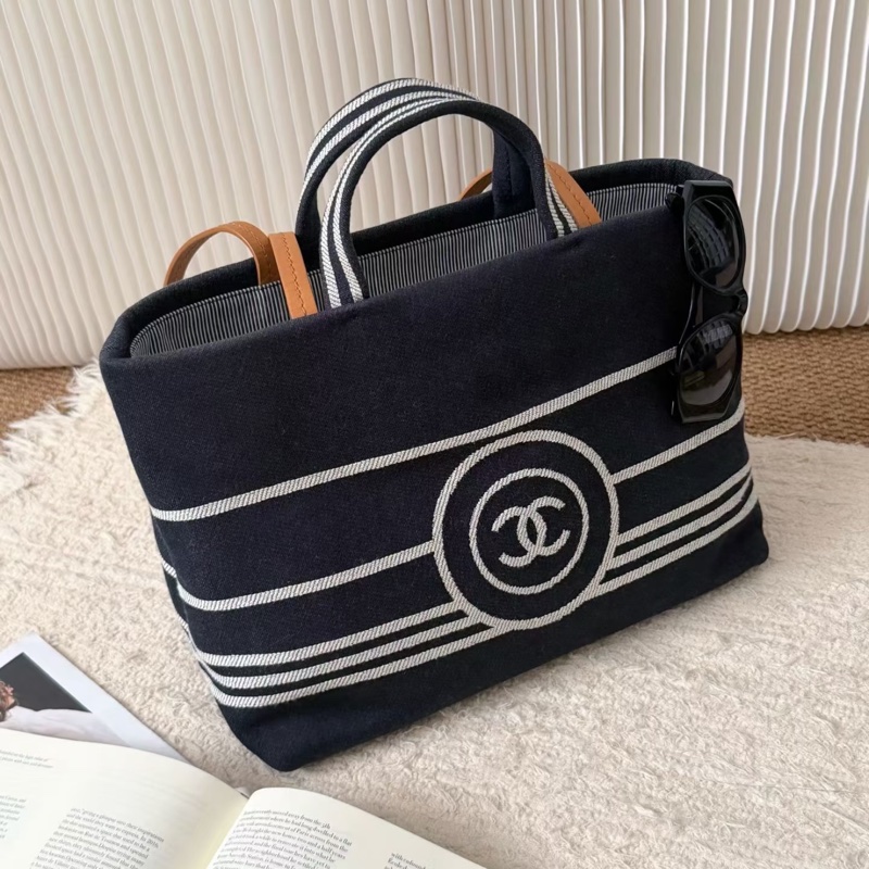 Chanel • 海軍藍條紋沙灘包 小號-0