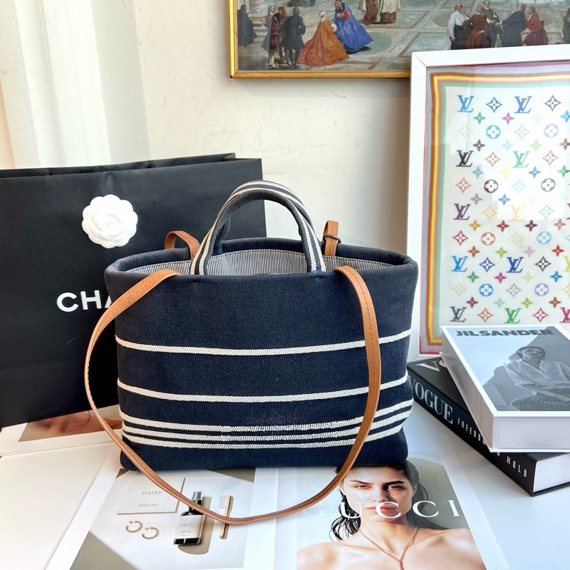 Chanel • 海軍藍條紋沙灘包 小號-7