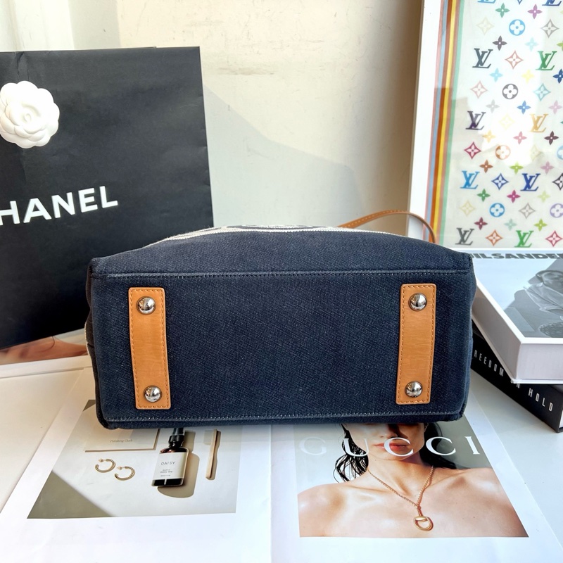 Chanel • 海軍藍條紋沙灘包 小號-11