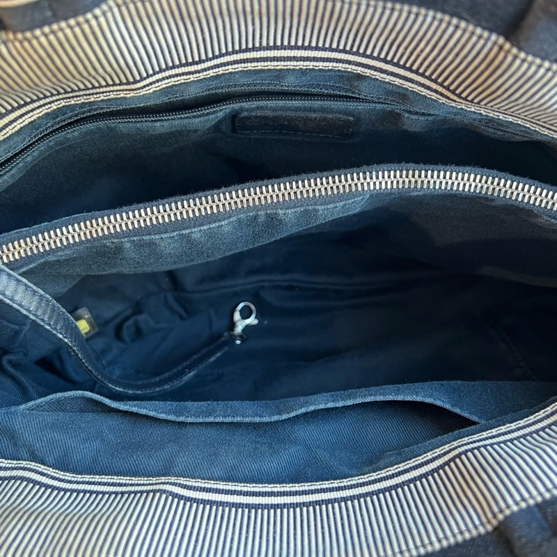 Chanel • 海軍藍條紋沙灘包 小號-12