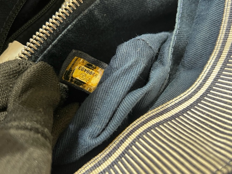 Chanel • 海軍藍條紋沙灘包 小號 附盒-10