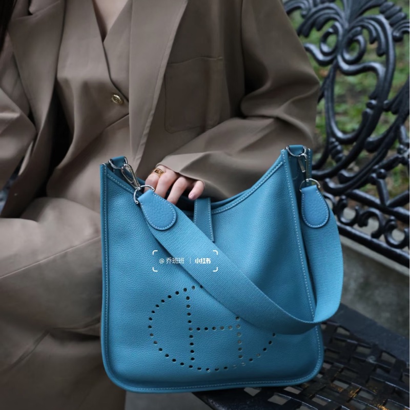 Hermes • Evelyne 29 牛仔藍銀釦 Tc皮 Blue Jean-1