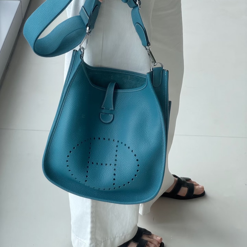 Hermes • Evelyne 29 牛仔藍銀釦 Tc皮 Blue Jean-2