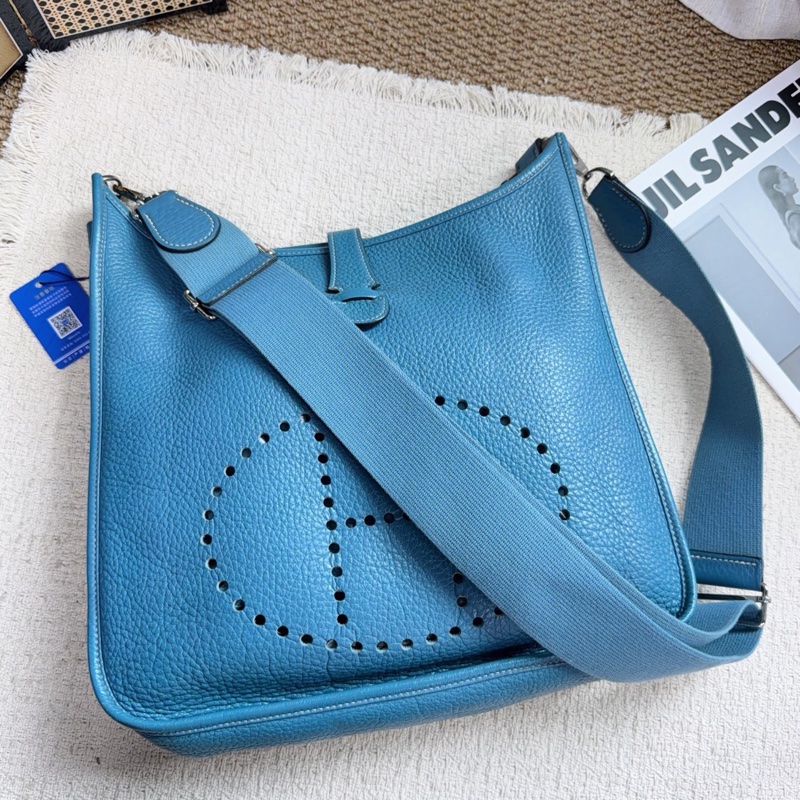 Hermes • Evelyne 29 牛仔藍銀釦 Tc皮 Blue Jean-5