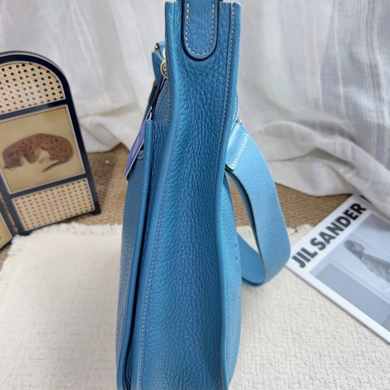 Hermes • Evelyne 29 牛仔藍銀釦 Tc皮 Blue Jean-6