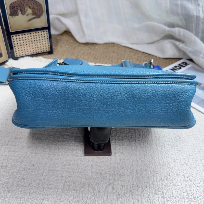 Hermes • Evelyne 29 牛仔藍銀釦 Tc皮 Blue Jean-8