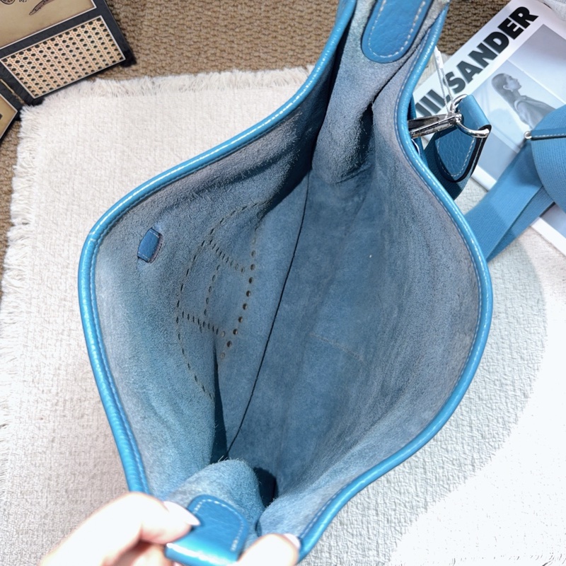 Hermes • Evelyne 29 牛仔藍銀釦 Tc皮 Blue Jean-9
