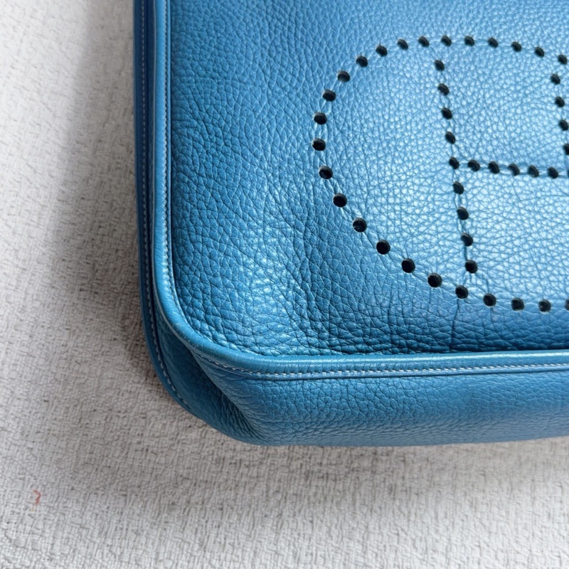 Hermes • Evelyne 29 牛仔藍銀釦 Tc皮 Blue Jean-11