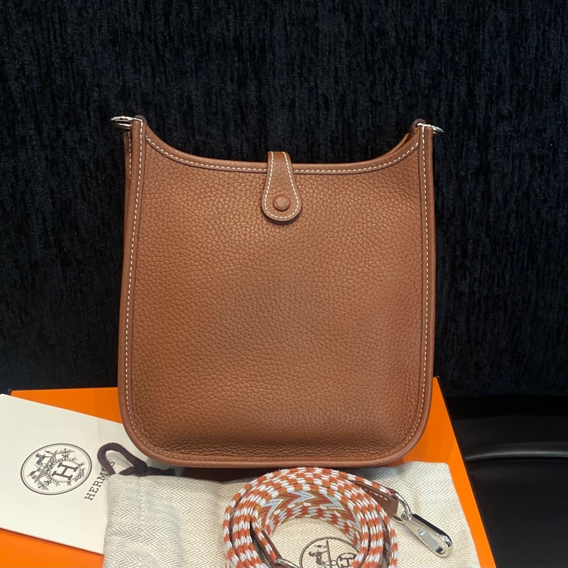 Hermes • Mini Evelyne 16 金棕色銀釦-1