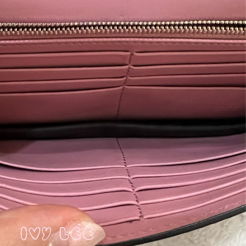 Gucci 牛皮 wallet on chain 金扣 粉紅 鏈條 斜背包 肩背包 409340 正品 二手商品-4