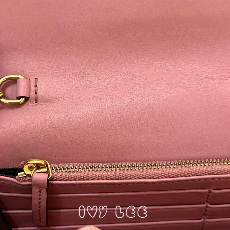 Gucci 牛皮 wallet on chain 金扣 粉紅 鏈條 斜背包 肩背包 409340 正品 二手商品-8