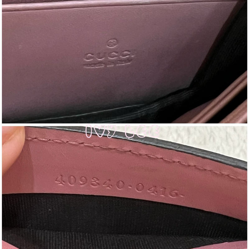 Gucci 牛皮 wallet on chain 金扣 粉紅 鏈條 斜背包 肩背包 409340 正品 二手商品-20