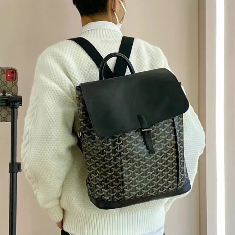 質感滿分💯99新🆕Goyard戈雅Alpin老花雙肩後背包電腦包-0