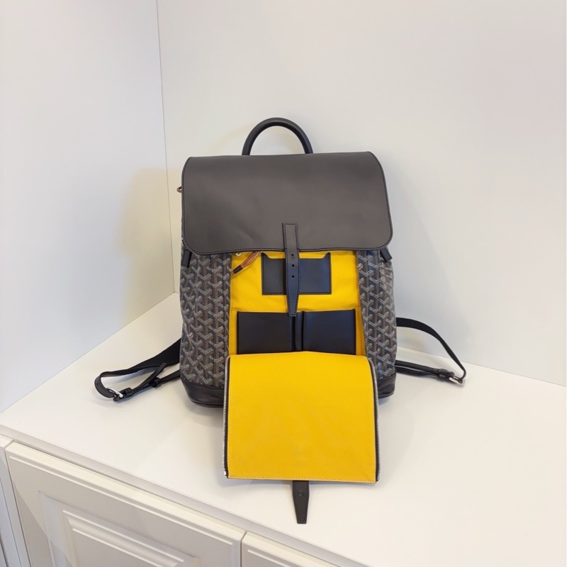 質感滿分💯99新🆕Goyard戈雅Alpin老花雙肩後背包電腦包-13