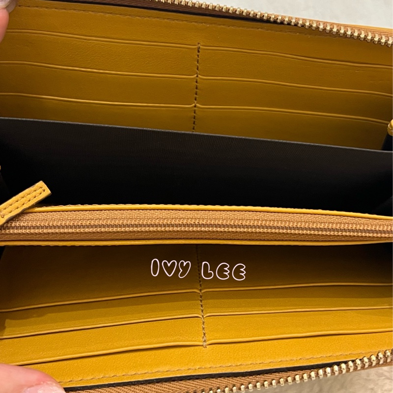 GUCCI 308012  ㄇ型拉鍊 GG壓紋 長夾 黃 正品 二手精品-3