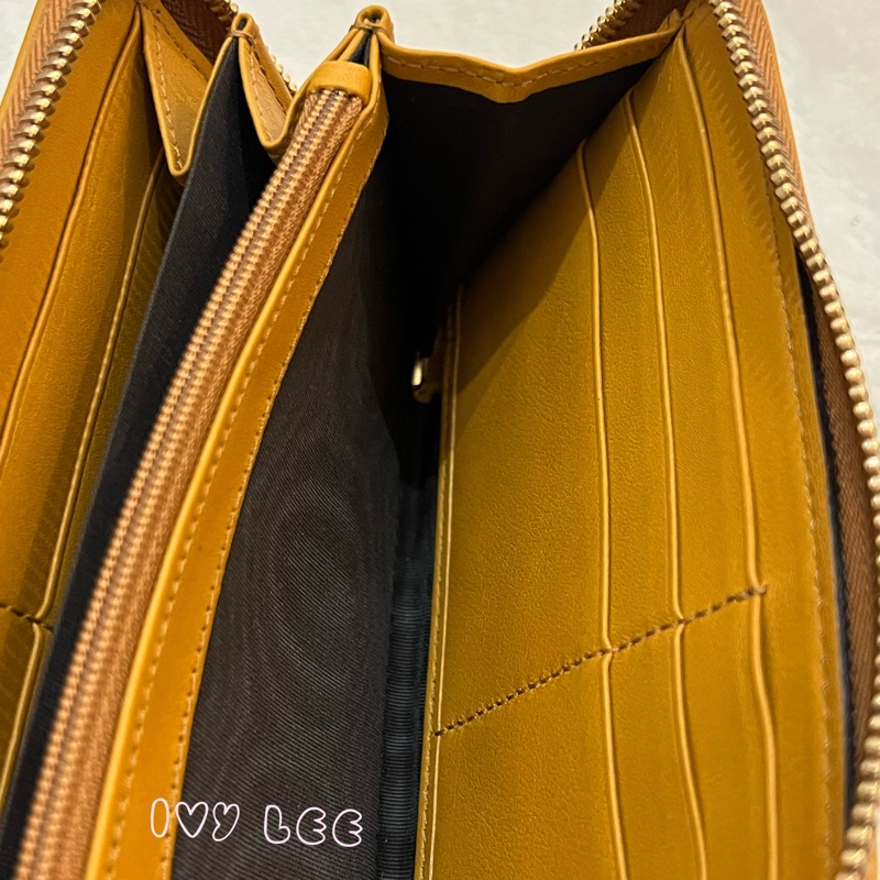 GUCCI 308012  ㄇ型拉鍊 GG壓紋 長夾 黃 正品 二手精品-10