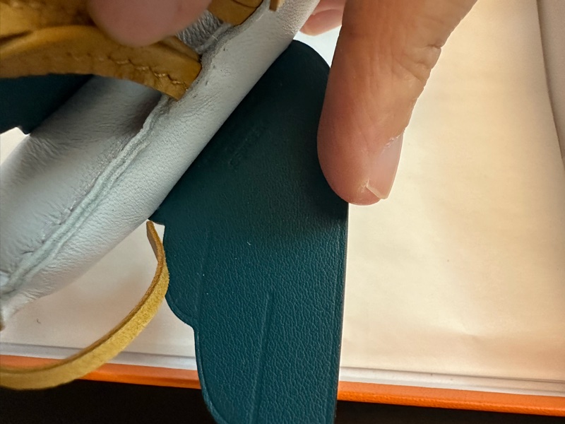 Hermes全新未使用 MM Rodeo 三拼色*藍色中尺寸飛馬-12