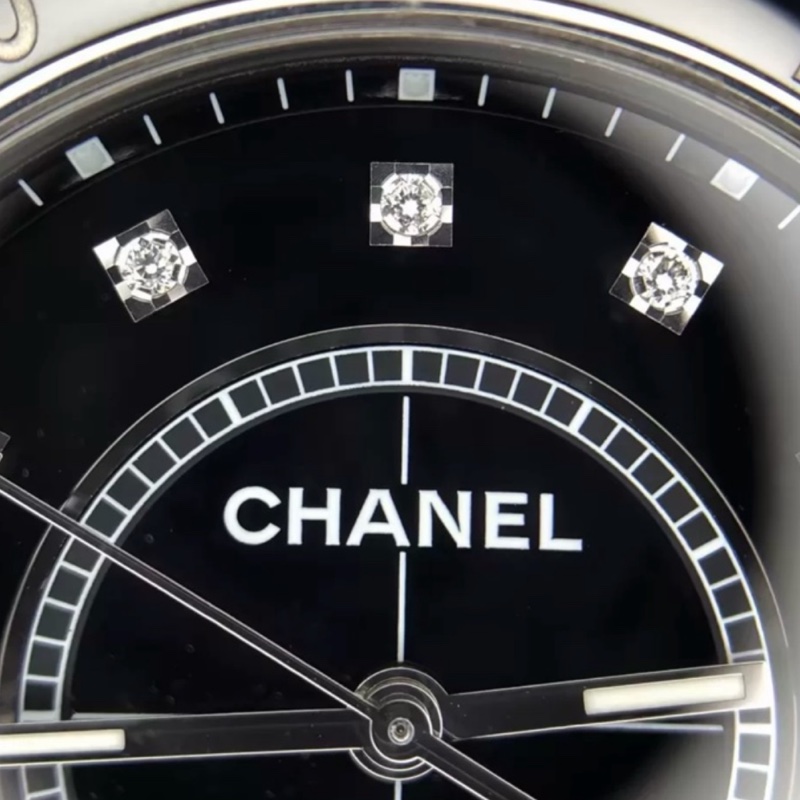 CHANEL香奈兒J12系列黑色滿鑽💎陶瓷自動機械表38mm⌚️-18