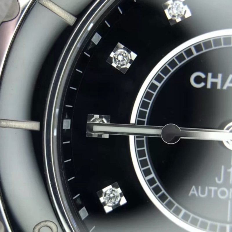 CHANEL香奈兒J12系列黑色滿鑽💎陶瓷自動機械表38mm⌚️-20