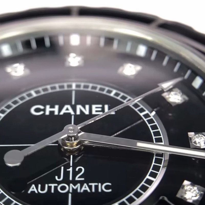 CHANEL香奈兒J12系列黑色滿鑽💎陶瓷自動機械表38mm⌚️-22