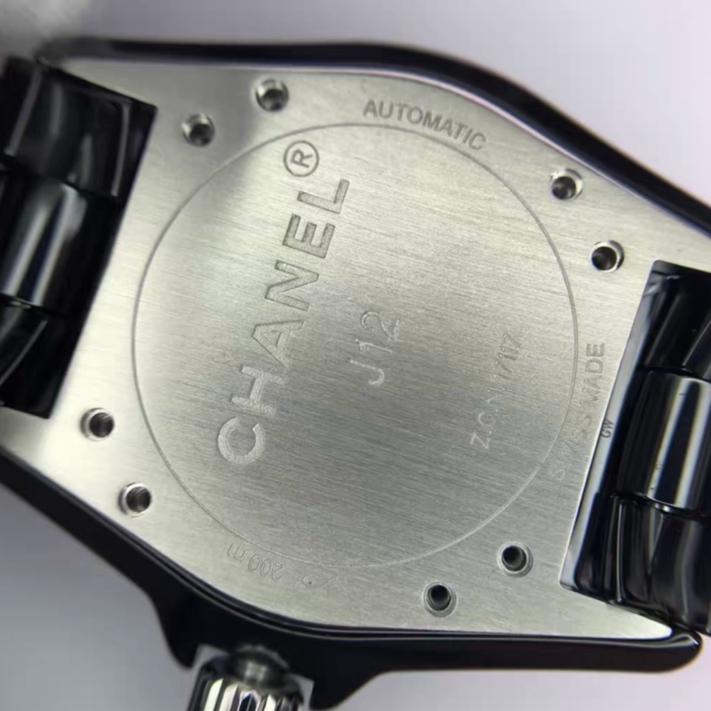 CHANEL香奈兒J12系列黑色滿鑽💎陶瓷自動機械表38mm⌚️-24