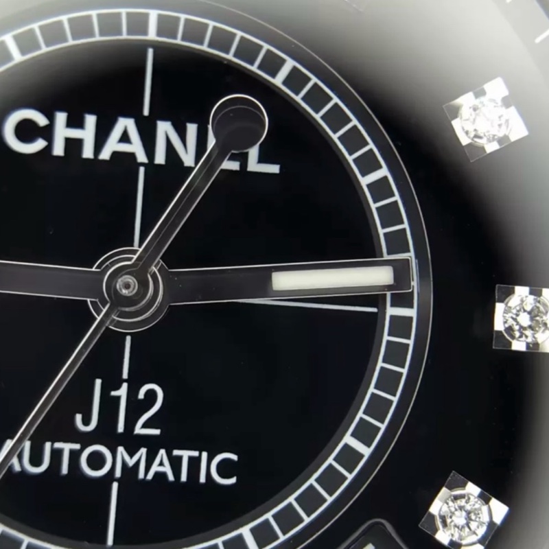 CHANEL香奈兒J12系列黑色滿鑽💎陶瓷自動機械表38mm⌚️-25