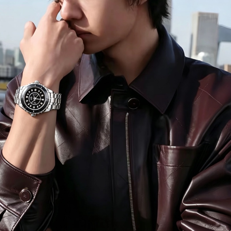 CHANEL香奈兒J12系列黑色滿鑽💎陶瓷自動機械表38mm⌚️-29