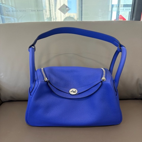 愛馬仕 Hermes 電光藍銀扣lindy30 TC皮 A刻 附件 塵袋
