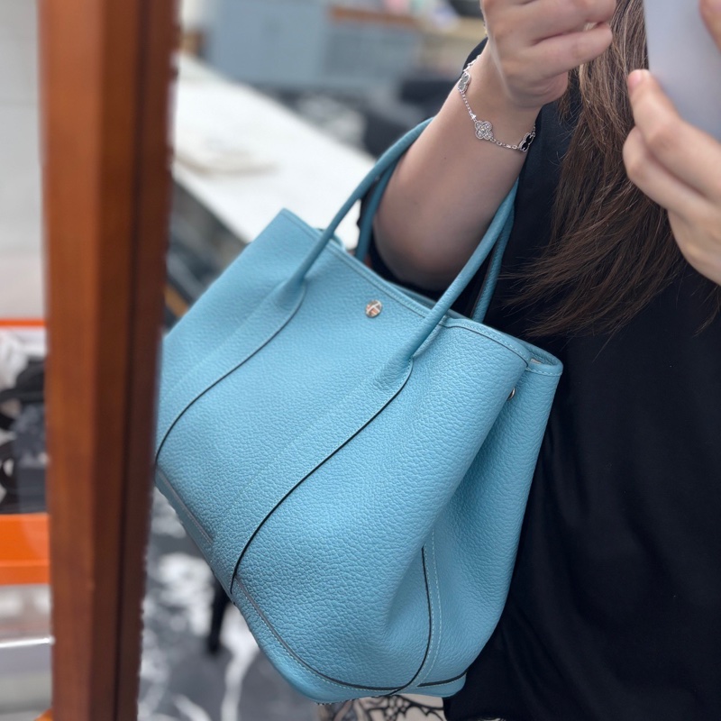 【近新閒置】愛馬仕 Hermes 馬卡龍藍花園36 x刻 country皮-10