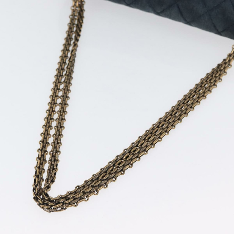 【日本直送】香奈兒雙蓋鏈條絎縫肩背包 牛仔藍 金色雙C標誌 正品 ki6569SAM-6