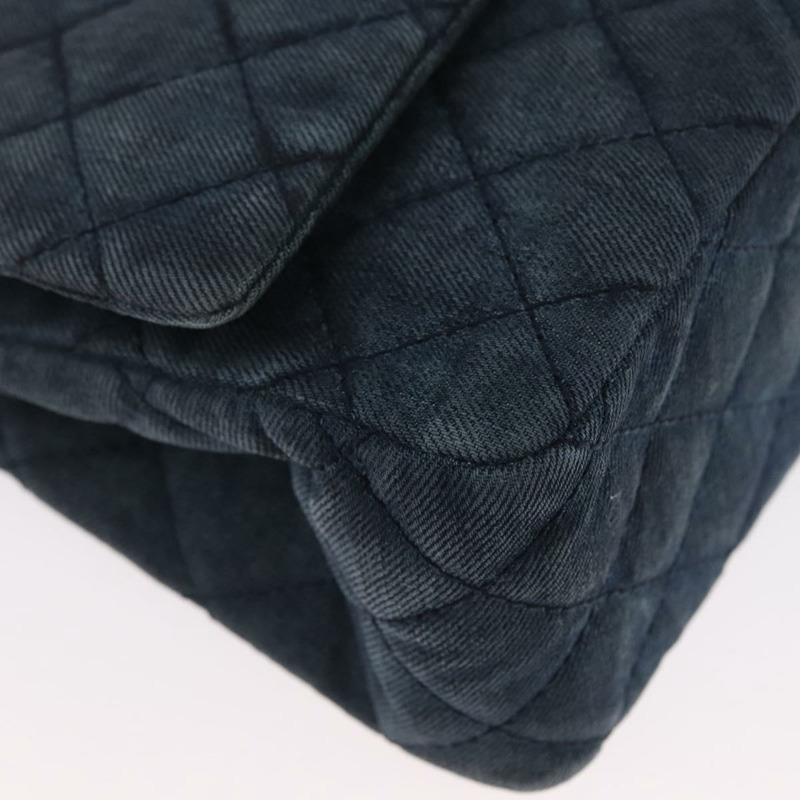 【日本直送】香奈兒雙蓋鏈條絎縫肩背包 牛仔藍 金色雙C標誌 正品 ki6569SAM-13