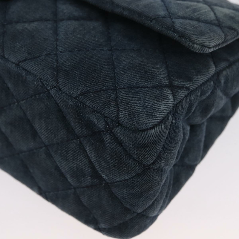 【日本直送】香奈兒雙蓋鏈條絎縫肩背包 牛仔藍 金色雙C標誌 正品 ki6569SAM-14