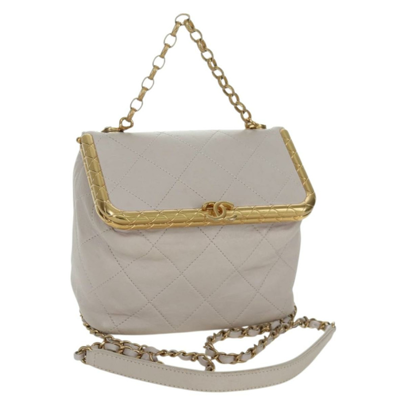 【日本直送】香奈兒鏈絎縫單肩包，羊皮材質，兩用，粉紅色金色雙C標誌，正品 ARZ510V-0