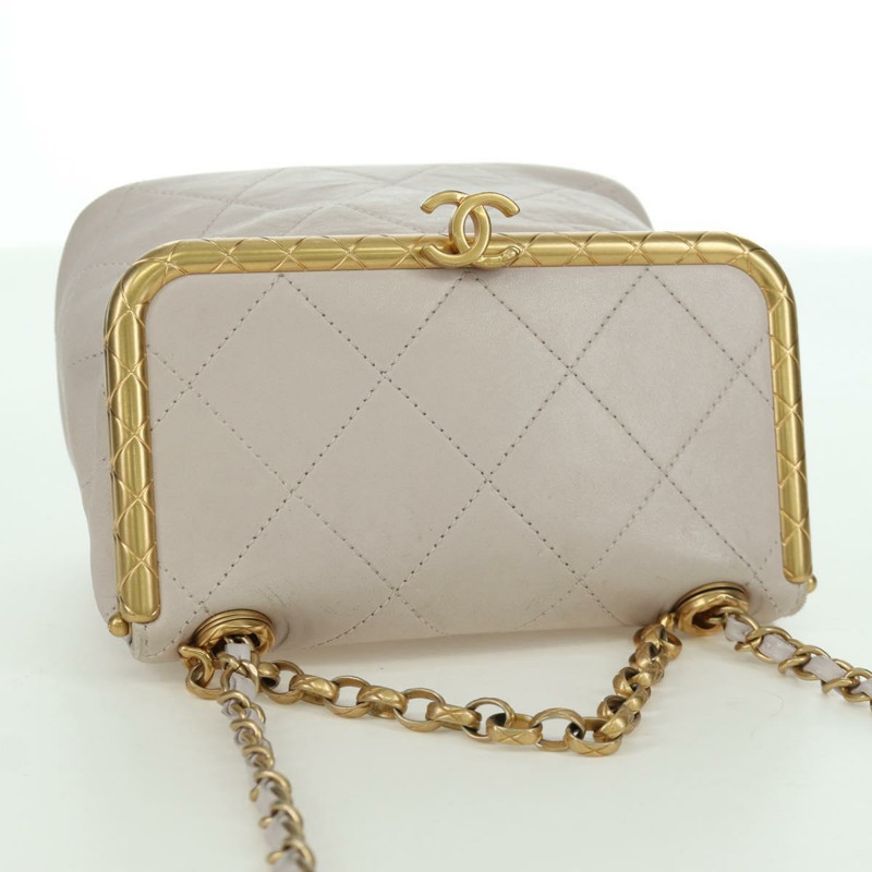 【日本直送】香奈兒鏈絎縫單肩包，羊皮材質，兩用，粉紅色金色雙C標誌，正品 ARZ510V-5