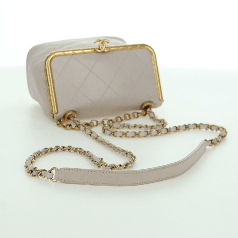 【日本直送】香奈兒鏈絎縫單肩包，羊皮材質，兩用，粉紅色金色雙C標誌，正品 ARZ510V-6