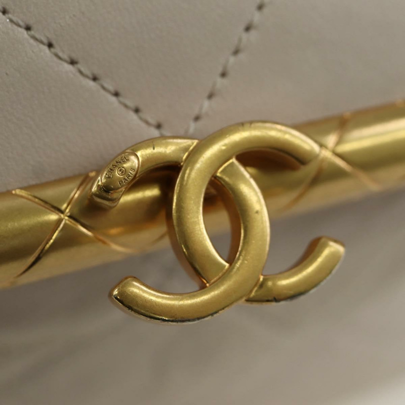 【日本直送】香奈兒鏈絎縫單肩包，羊皮材質，兩用，粉紅色金色雙C標誌，正品 ARZ510V-20