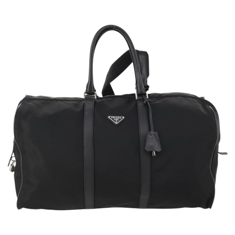 【日本直送】PRADA 波士頓包 尼龍 2way 黑色 銀色 Auth am11052V-12