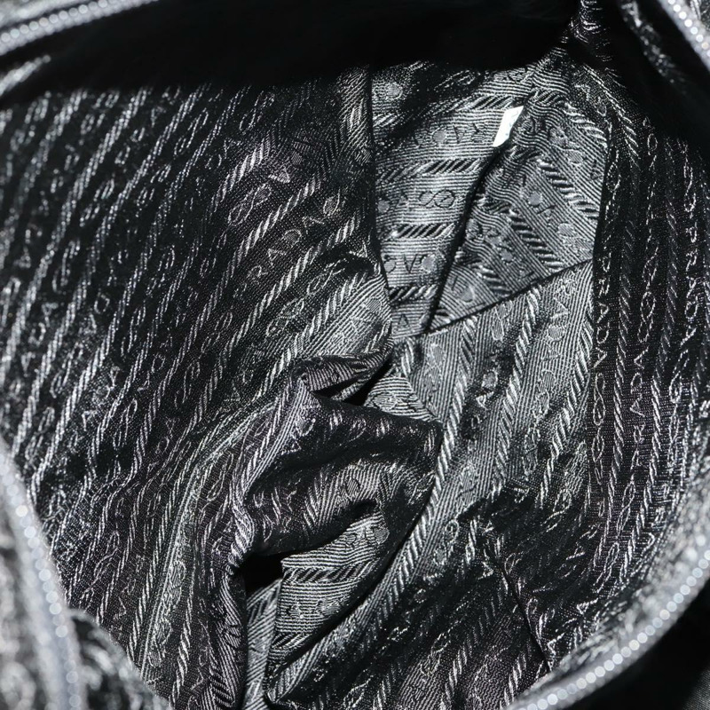 【日本直送】PRADA 波士頓包 尼龍 2way 黑色 銀色 Auth am11052V-24