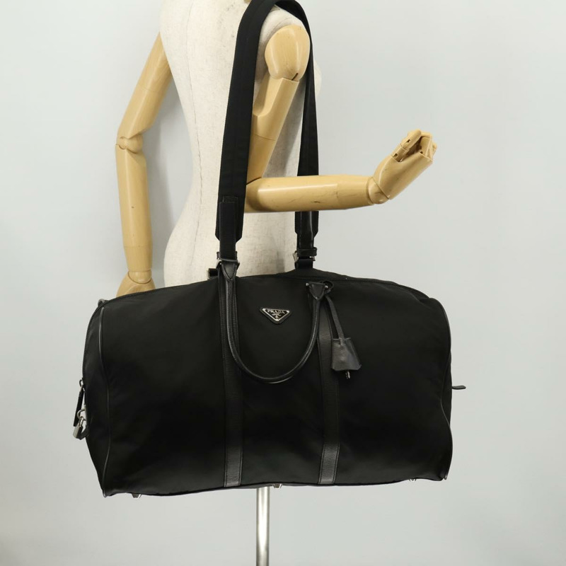 【日本直送】PRADA 波士頓包 尼龍 2way 黑色 銀色 Auth am11052V-26