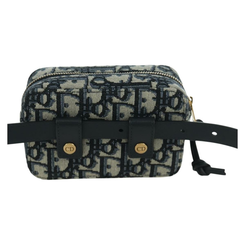 【日本直送】Christian Dior Trotter帆布腰包 海軍藍 金色 正品 BSZ700M-1