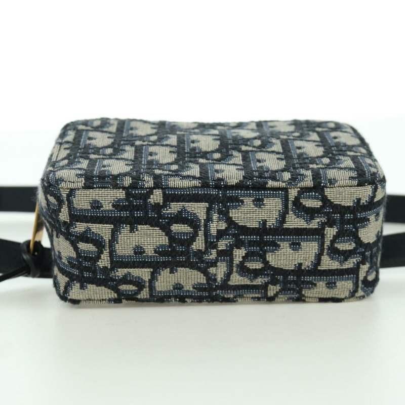 【日本直送】Christian Dior Trotter帆布腰包 海軍藍 金色 正品 BSZ700M-4