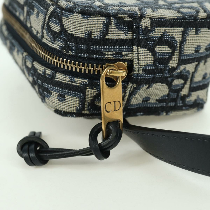 【日本直送】Christian Dior Trotter帆布腰包 海軍藍 金色 正品 BSZ700M-8
