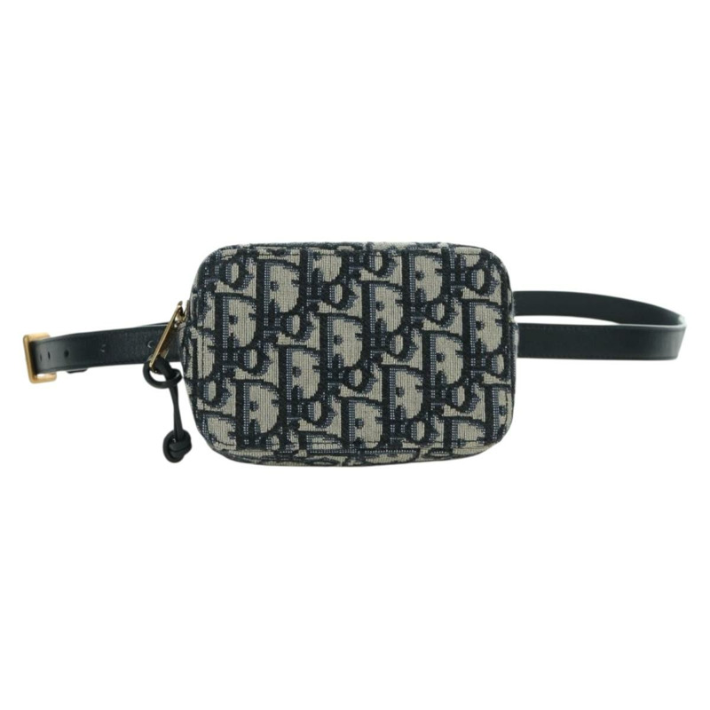 【日本直送】Christian Dior Trotter帆布腰包 海軍藍 金色 正品 BSZ700M-12