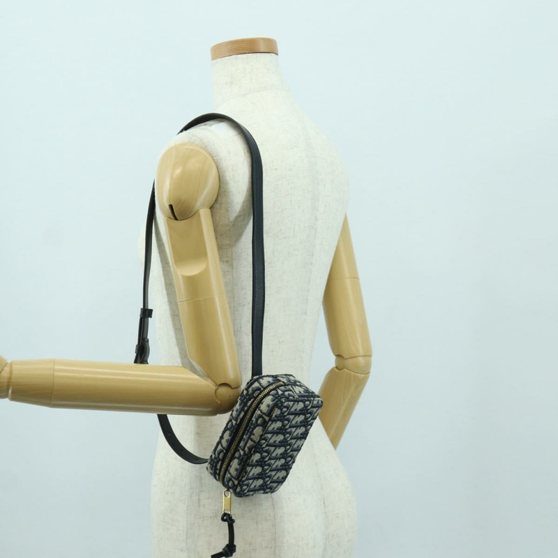 【日本直送】Christian Dior Trotter帆布腰包 海軍藍 金色 正品 BSZ700M-22