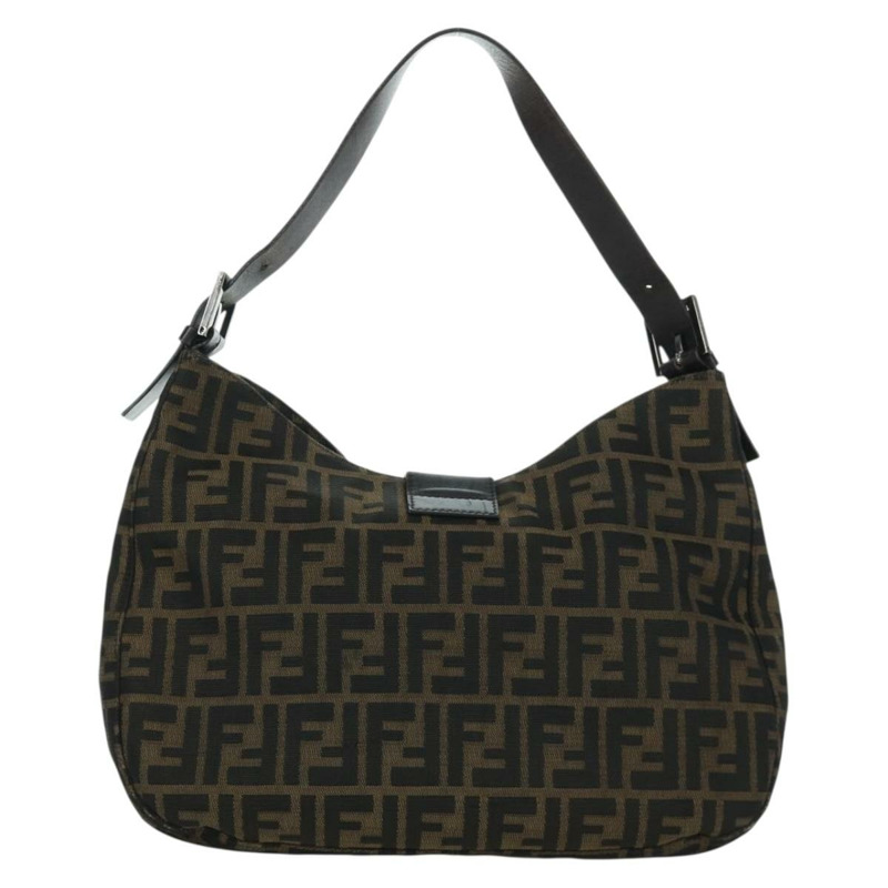 【日本直送】FENDI Zucca帆布Mamma Baguette單肩包 棕色/黑色 正品 YKZ798SAV-1