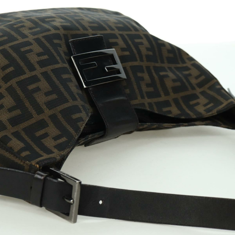 【日本直送】FENDI Zucca帆布Mamma Baguette單肩包 棕色/黑色 正品 YKZ798SAV-5